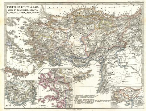 1865 Spruner Map of Asia Minor (Turkey) in Antiquity