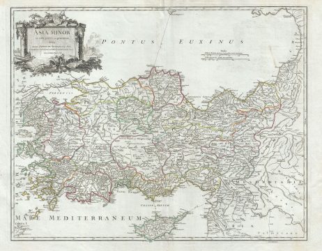 1756 Vaugondy Map of Turkey or Asia Minor