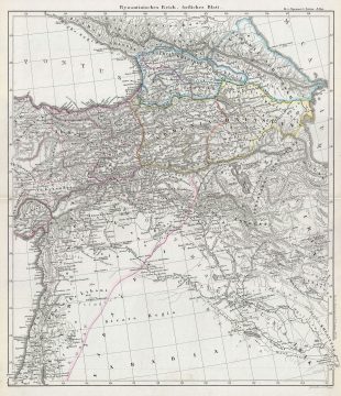 1854 Spruner Map of Byzantine Turkey, Iran, Iraq, and Syria