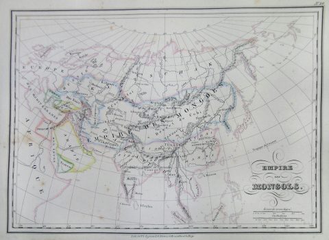 1837 Malte-Brun Map of the Mongol Empire in Asia and Europe