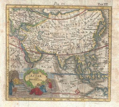 1742 Hederichs Map of Asia