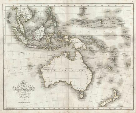 1814 Playfair Map of Australia, Indonesia, and Micronesia