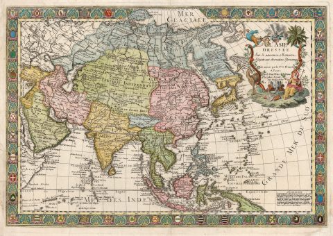 1732 Guillaume Danet Map of Asia - Separately issued