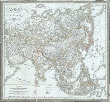 1828 Weiland Map of Asia