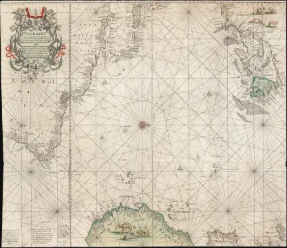 1680 / 1693 Hendrick Doncker Chart of the Atlantic (Triangular Trade)