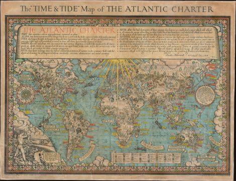 1943 MacDonald Gill Pictorial Map of the World: The WWII Atlantic Charter