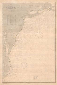 1890 U. S. Hydrographic Office Chart of the U.S. Atlantic Coast