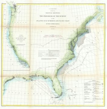 1860 U.S. Coast Survey Map of the Coast of the United States