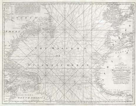 1778 Mount and Page Nautical Map of the Atlantic Ocean