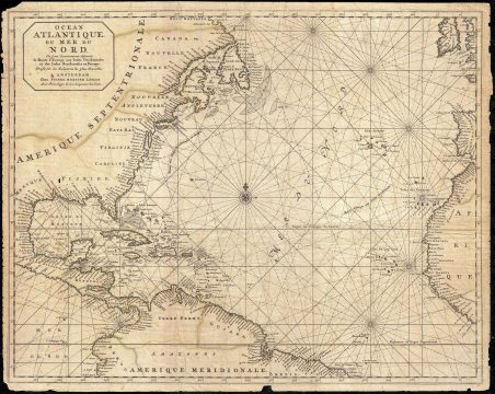 1683 Mortier Map of North America, the West Indies, and the Atlantic Ocean