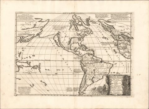 1694 Sanson / Typographia Seminary Map of America as Atlantis