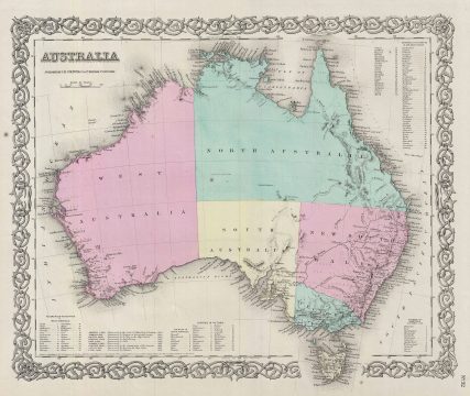 1856 Colton Map of Australia