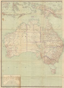 1942 or Showa 17 World War II Era Japanese Survey Map of Australia (w/ New Guinea)