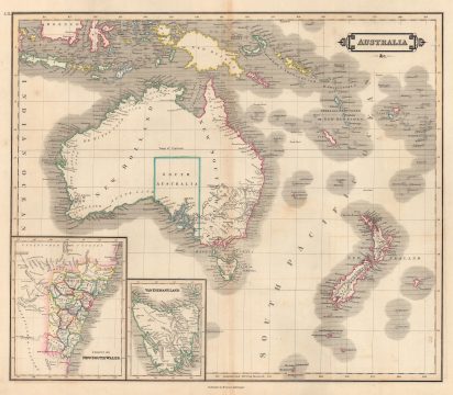 1841 Lizars Map of Australia, New Zealand, and Melanesia