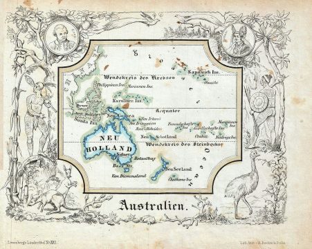 1846 Lowenberg Whimsical Map of Australia
