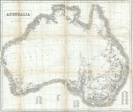 1853 John Capper Map of Australia (Victoria Gold Rush)