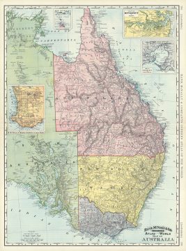 1892 Rand McNally Map of Eastern Australia