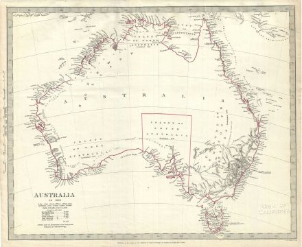 1840 S.D.U.K. Map of Australia