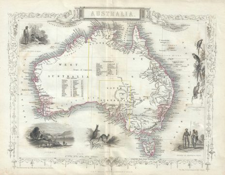1851 Tallis and Rapkin Map of Australia