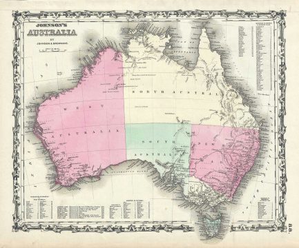 1861 Johnson and Browning Map of Australia (First Edition)