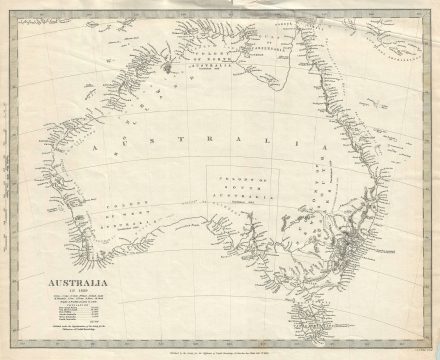 1840 S.D.U.K. Subscriber's Edition Map of Australia