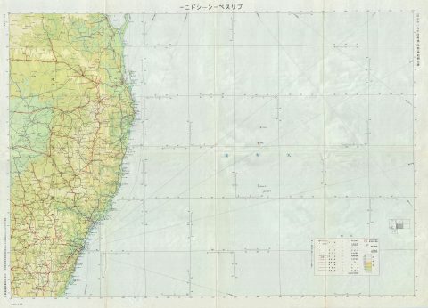 1942 World War II Era Japanese Aviation Map of Eastern Australia (w/ Brisbane, Sydney)