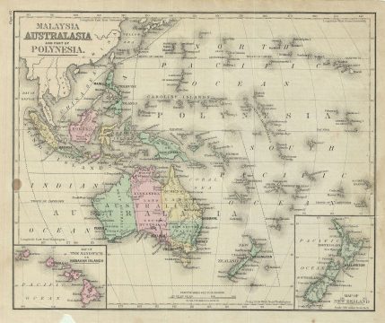 1879 Warren Map of Australia and Polynesia