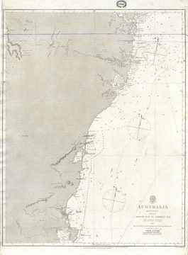 1865 John Lort Stokes Admiralty Chart or Map of Eastern Australia (Sydney)