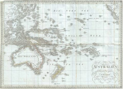 1826 Weiland Map of Australia and Polynesia