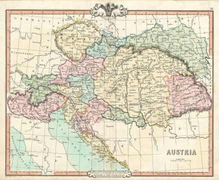 1850 Cruchley Map of Austria