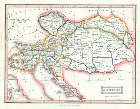 1845 Ewing Map of Austria