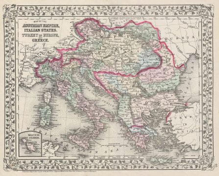 1872 Mitchell Map of the Austrian Empire