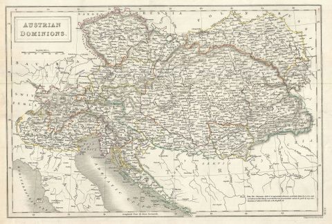 1844 Black Map of the Austrian Empire