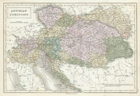1851 Black Map of the Austrian Empire