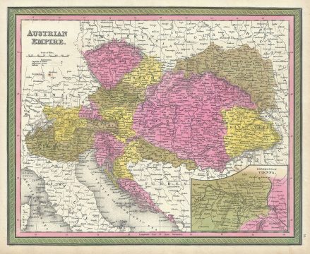 1846 Mitchell Map of the Austrian Empire