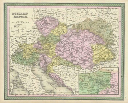 1849 Mitchell Map of the Austria, Hungary and Tansylvania