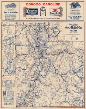 1924 Rand McNally Road Map of Utah