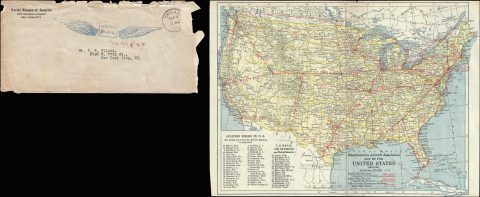 1917 Manufacturers Aircraft Association Map of the United States