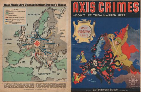 1942 Hoffmeister and Peel (Pelc) Serio-Comic Map of Europe World War II
