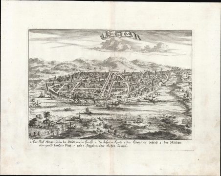 1687 Haffner / Johannes Vingboons View of Ayutthaya, Siam
