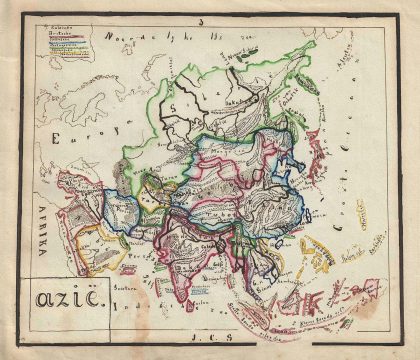 1871 Sikkel Manuscript Map of Asia