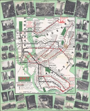 1939 Brooklyn-Manhattan Transit Map of the BMT Subway for the 1939 World's Fair
