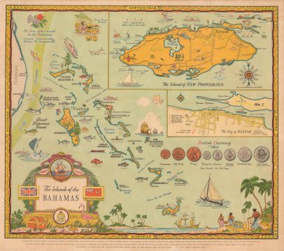 1951 Annand Pictorial Map of the Bahamas