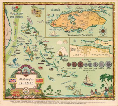 1951 Annand Pictorial Map of the Bahamas