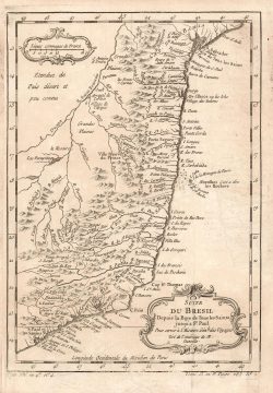 1780 Bellin Map of Brazil