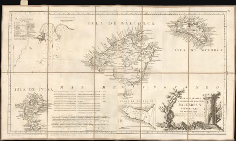 1793 Tomás López Map of the Balearic Islands: Ibiza, Majorca, Minorca