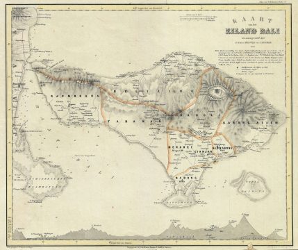 1856 Melvill van Carnbee Map of Bali, Indonesia