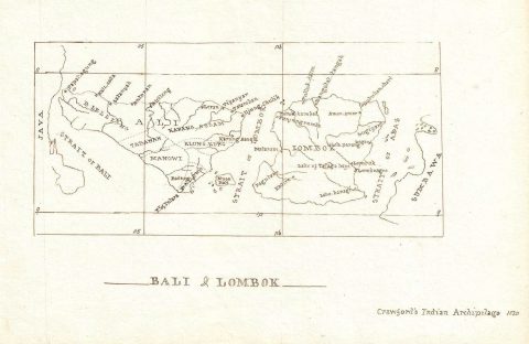 1835 Manuscript Map of Bali and Lombok Islands, Indonesia