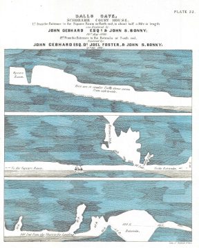 1842 Mather Map of Ball's Cave, New York