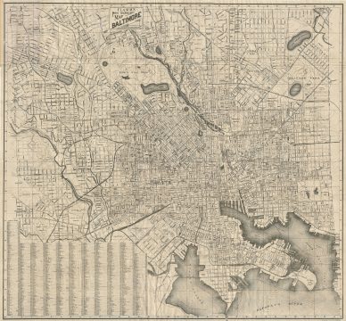1913 Flamm Map of Baltimore City, Maryland